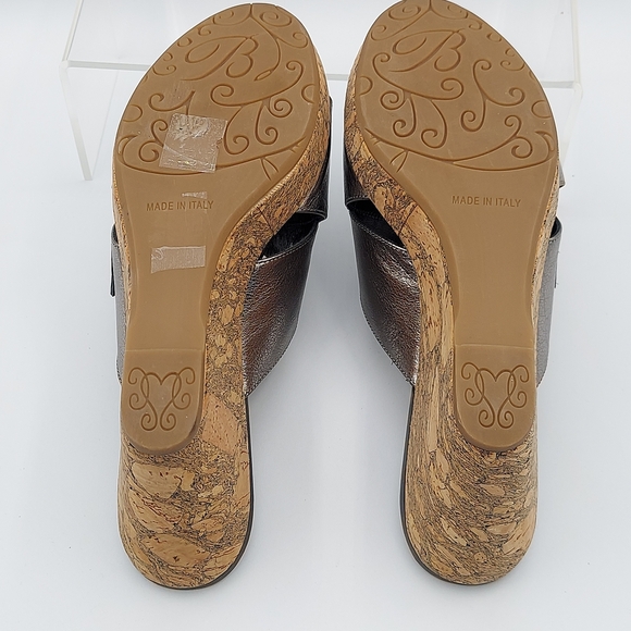 Brighton Summer Made In Italy Platfrom Cork Wedge Heel Sandals Pewter Women's 7 - Picture 8 of 10